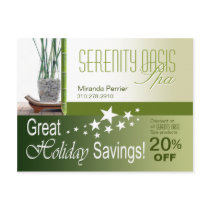 Spa Customer Holiday Discount (olive) Postcard