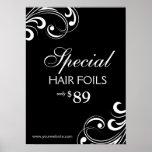 Spa d'affiche de salon de coiffure remous noirs et