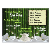 Spa Day For Employees Custom Invitations