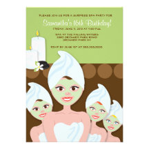 SPA Girls PARTY Birthday or Bridal Shower 5x7 Invite