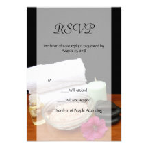 Spa/Massage/Pedicure Salon Scene Black/Colour Invitation