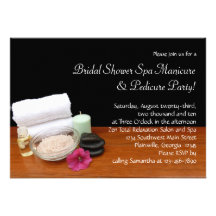 Spa/Massage/Pedicure Salon Scene Black/Colour Personalized Announcement