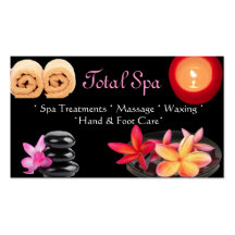 Spa Massage Salon Business Card Black