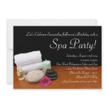 Spa Party Invitations, Salon Scene Black/Colour