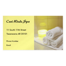 Spa Photo with towels and candle Business Card Templates