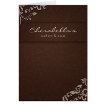 Spa Salon Brochure Beige Brown Linen Floral Greeting Card