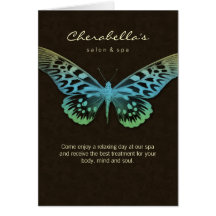 Spa Salon Brochure Greeting Card Butterfly Blue Br