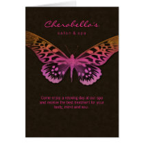 Spa Salon Brochure Greeting Card Butterfly Pink