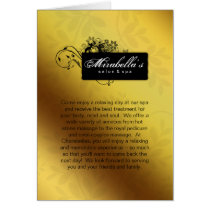 Spa Salon Brochure Greeting Card Gold Butterfly