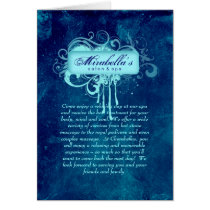 Spa Salon Brochure Greeting Card Grunge Blue Denim