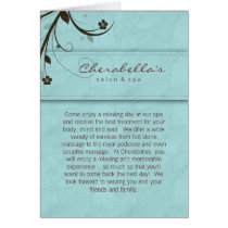 Spa Salon Brochure Greeting Card Watery Blue