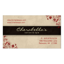 Spa Salon Business Card Floral Butterflies Cream R