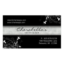 Spa - Salon Elegant Black & White Business Card