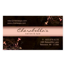 Spa - Salon Flower Elegant Peach Business Card