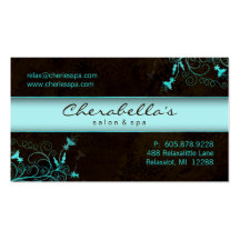 Spa - Salon Flower Elegant Turquoise Business Card