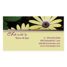 Spa - Salon Massage Therapy Business Card Yellow