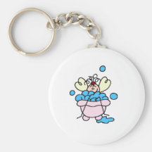 Spa Stick Figure in Tub Bubble Bath Key Chains
