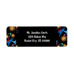 Space Age Retro Multicolored Pattern Return Address Label