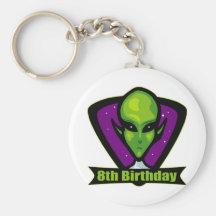 Space Alien 8th Birthday Gifts Keychains