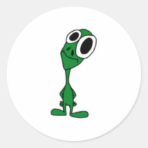 Space Alien Round Stickers