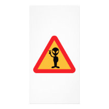Space Alien Sign Photo Card