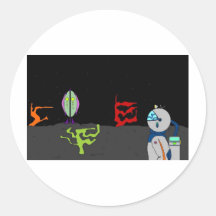 space art round stickers
