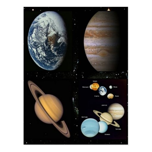 Space astronomy collage print post card