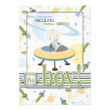 Space Baby Invitation Card