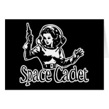 Space Cadet Black & White Card