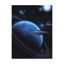 Space craft near gas giant