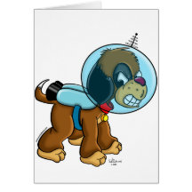 Space Dog Greeting Card