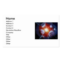Space nova burst planets spraypainting business card