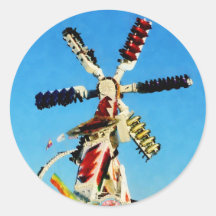 Space Racer in Distance Round Stickers