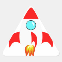 Space Rocket Triangle Stickers