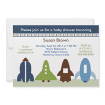 Space Rockets Baby Shower Invitation