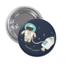 Space Sheep Wordplay Flair Pinback Button