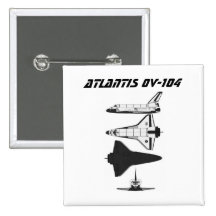 Space Shuttle Atlantis OV-104 Pinback Button