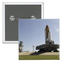 Space Shuttle Endeavour approaches the launch p Pinback Button