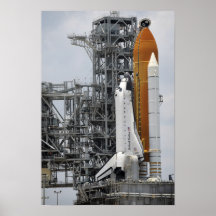 Space Shuttle Endeavour on the launch pad 3 Print