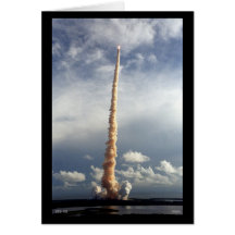 Space Shuttle STS-106 in flight Greeting Cards