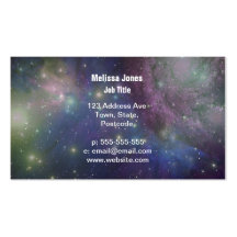 Space, stars, galaxies and nebulas business card template