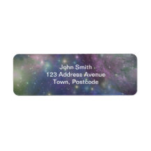 Space, stars, galaxies and nebulas custom return address labels