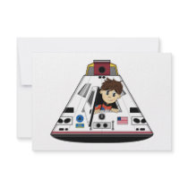 Spaceman and Capsule RSVP Card Custom Invites