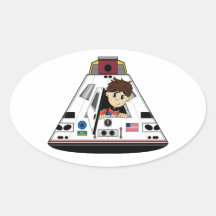 Spaceman and Capsule Sticker