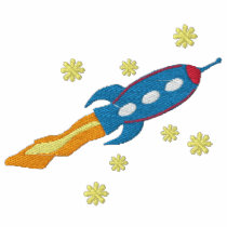 Spaceship Embroidered Long Sleeve T-Shirt