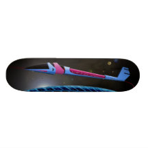 Spaceship in the space custom skate board