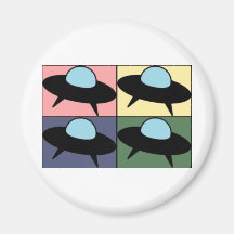 Spaceship Pop Art V2 Fridge Magnet