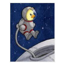 Spacewalk Chickie postcard