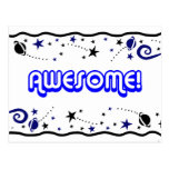 Spacy Retro 80s Awesome! Stars Planets Postcards
