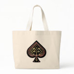 Spades Symbol: Orange & Red: Tote Bag